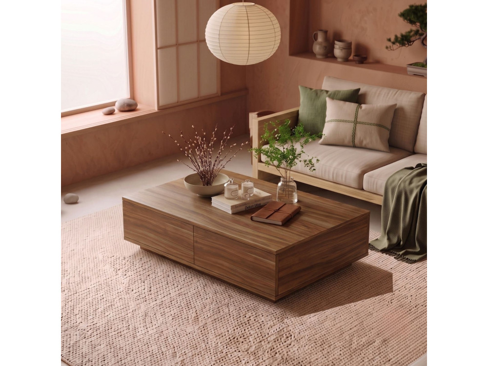 Tavolino in legno "Ave14" - 90 x 28,6 x 60 cm - Noce