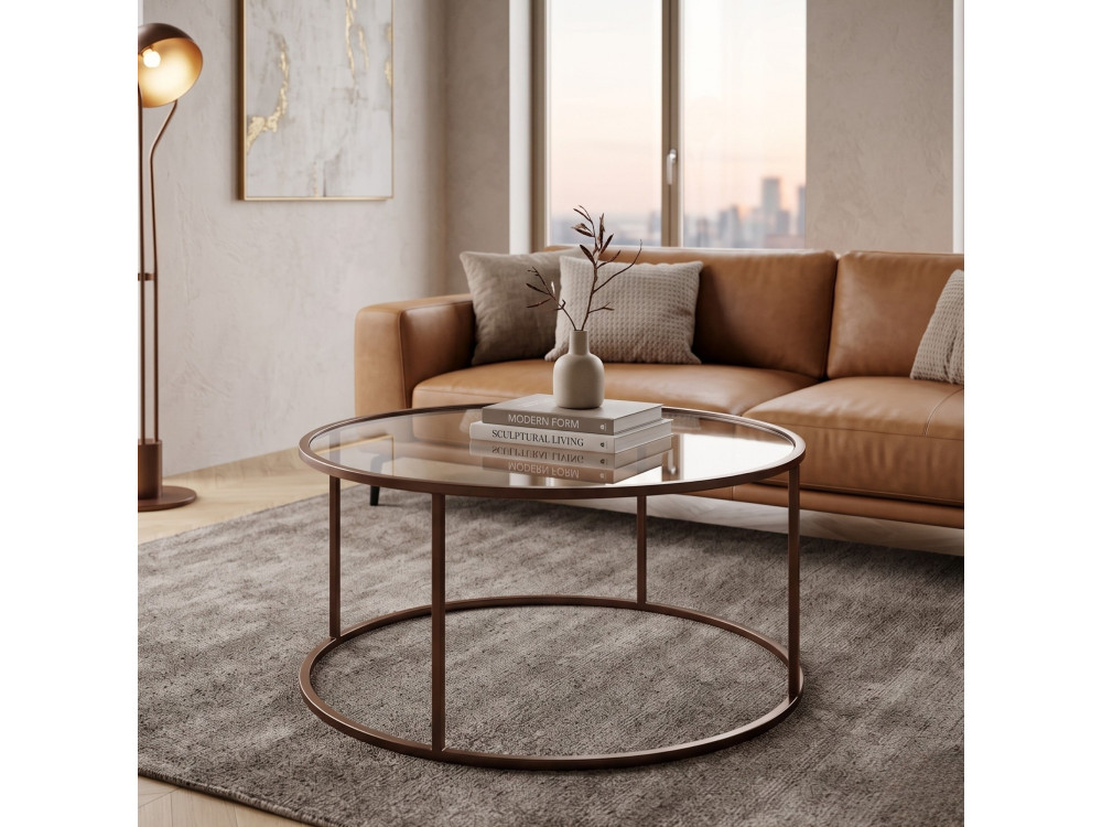 Tavolino in legno "Brown-Trs-80-Nrd-Srk" - 80 x 80 x 43 cm - Marrone
