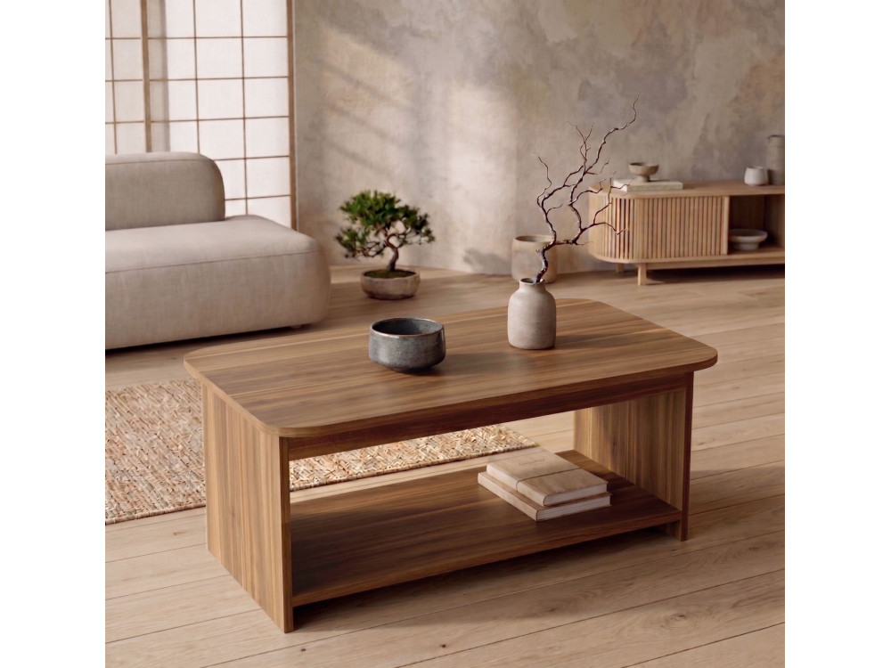 Tavolino in legno "Chb1" - 100 x 41,8 x 50 cm - Noce
