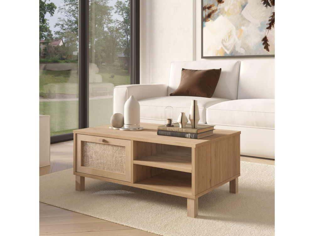 Tavolino in legno "Dune" - 90 x 60 x 39 cm - Rovere