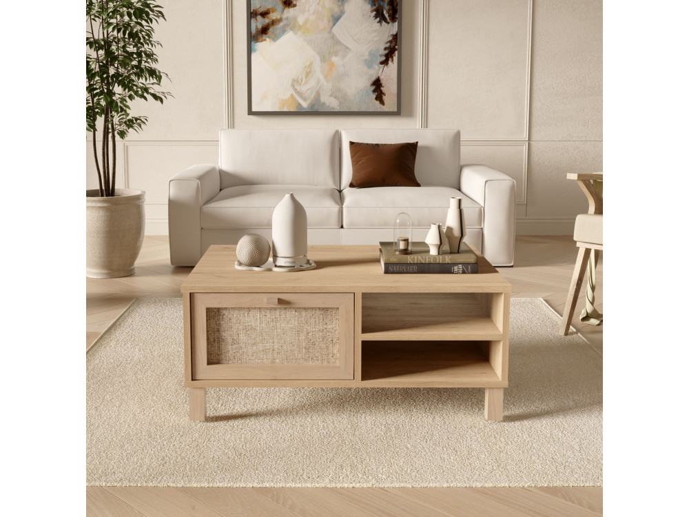 Tavolino in legno "Dune" - 90 x 60 x 39 cm - Rovere