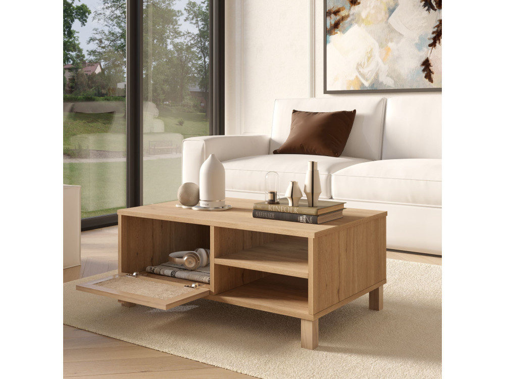 Tavolino in legno "Dune" - 90 x 60 x 39 cm - Rovere