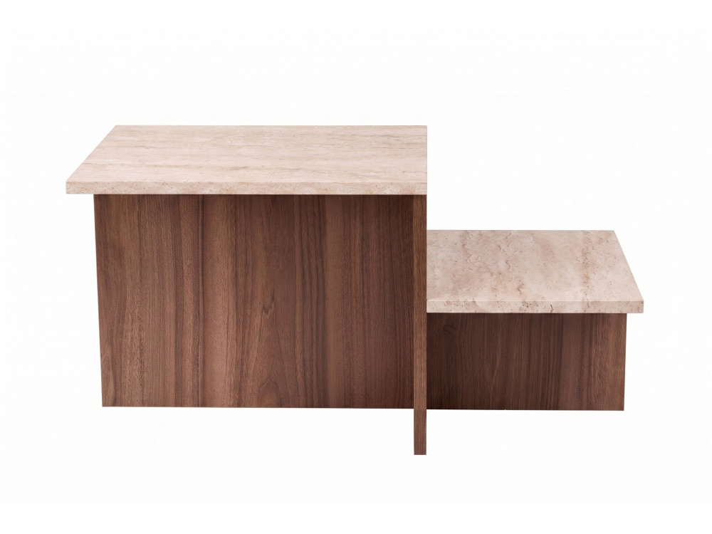 Tavolino in legno "Harmony" - 80 x 40 x 40 cm - Travertino