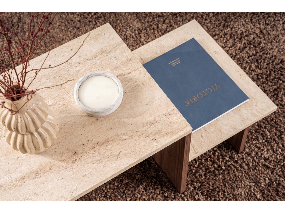 Tavolino in legno "Harmony" - 80 x 40 x 40 cm - Travertino