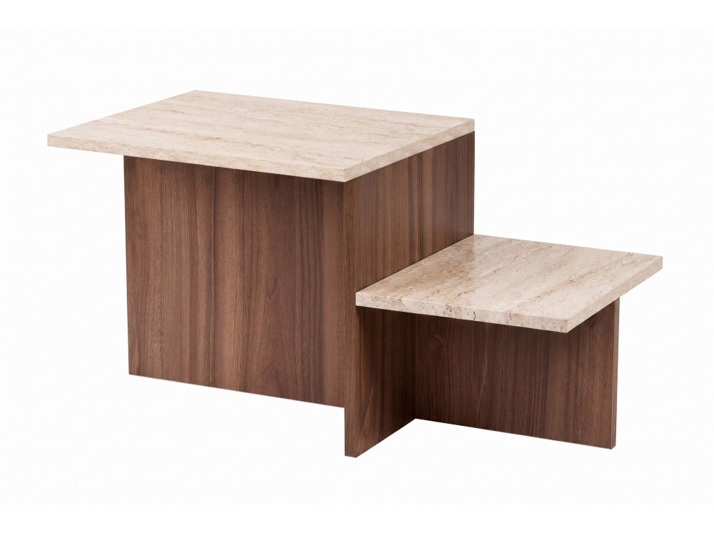 Tavolino in legno "Harmony" - 80 x 40 x 40 cm - Travertino