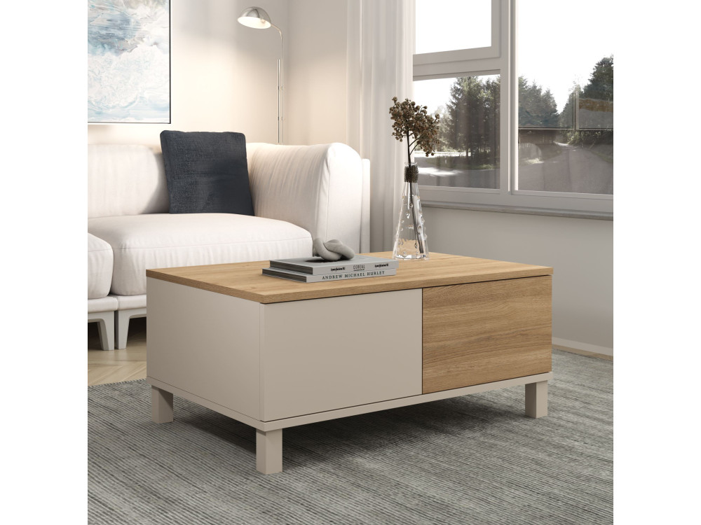 Tavolino in legno "Mood" - 90 x 60 x 40 cm - Sabbia