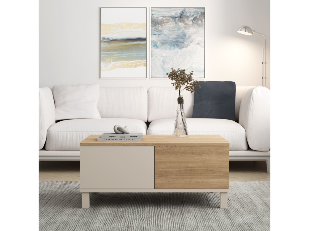 Tavolino in legno "Mood" - 90 x 60 x 40 cm - Sabbia