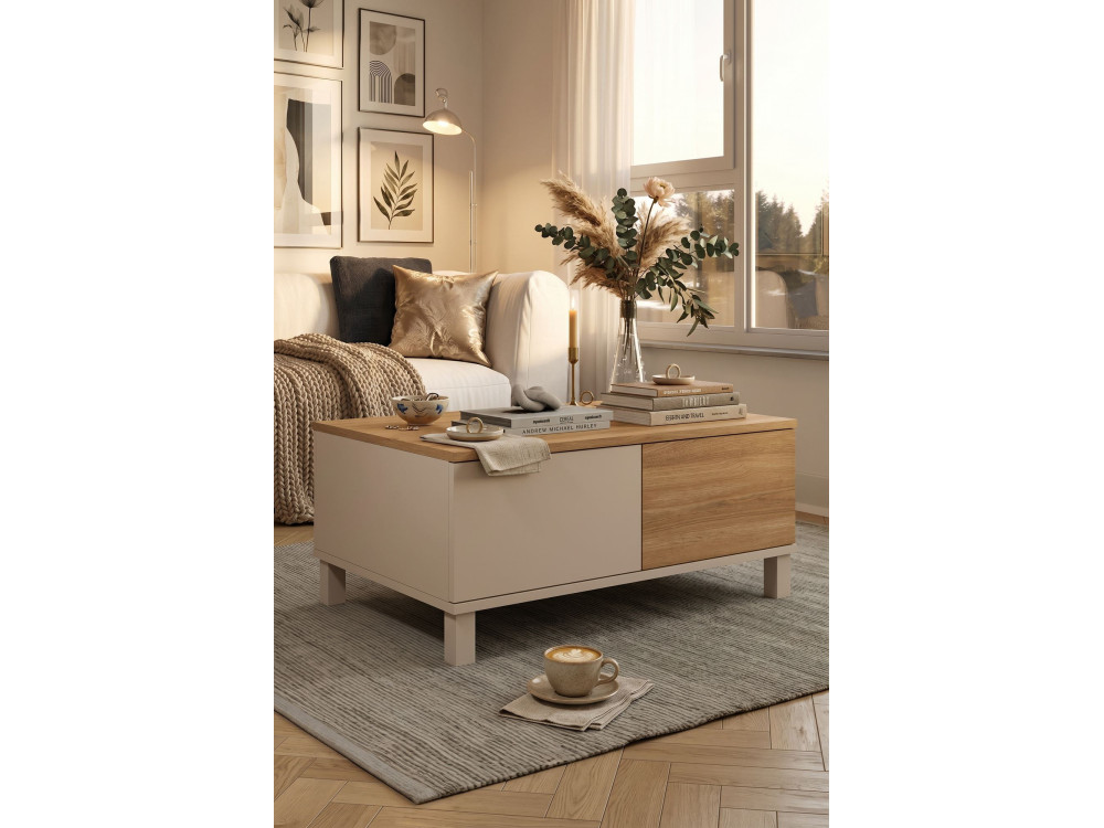 Tavolino in legno "Mood" - 90 x 60 x 40 cm - Sabbia