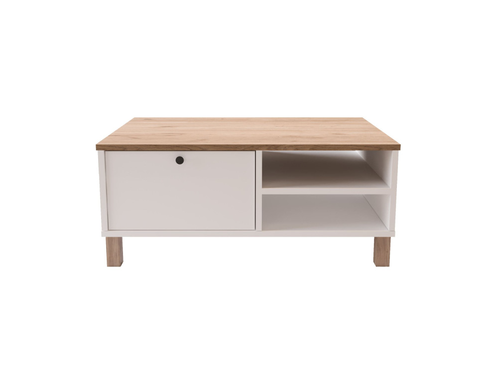 Tavolino in legno "Nord" - 90 x 60 x 38 cm - Bianco