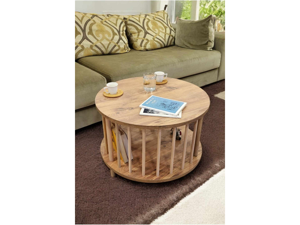 Tavolino in legno "Peka-0108" - 60 x 43 cm - Pino