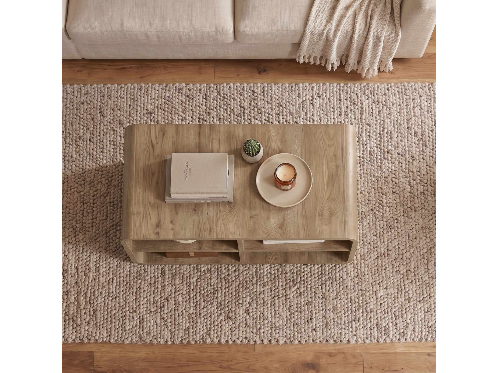 Tavolino in legno "ROVEL" - 80 x 50 x 32 cm - Naturale