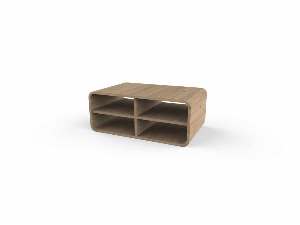 Tavolino in legno "ROVEL" - 80 x 50 x 32 cm - Naturale