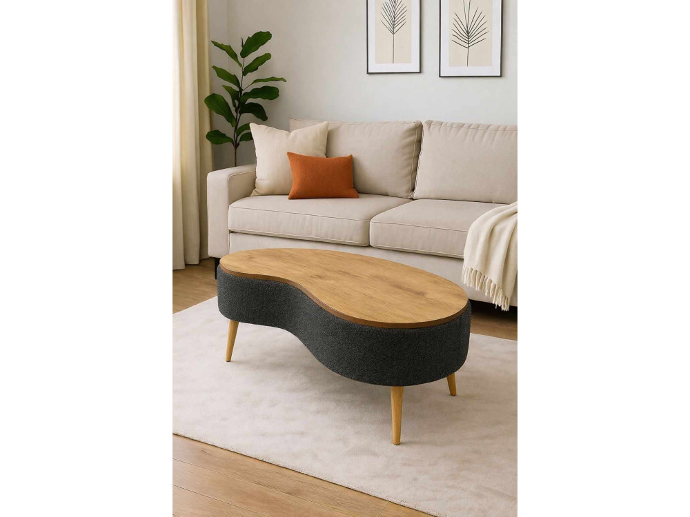 Tavolino in legno "Vera" - 98 x 50 x 45 cm - Antracite
