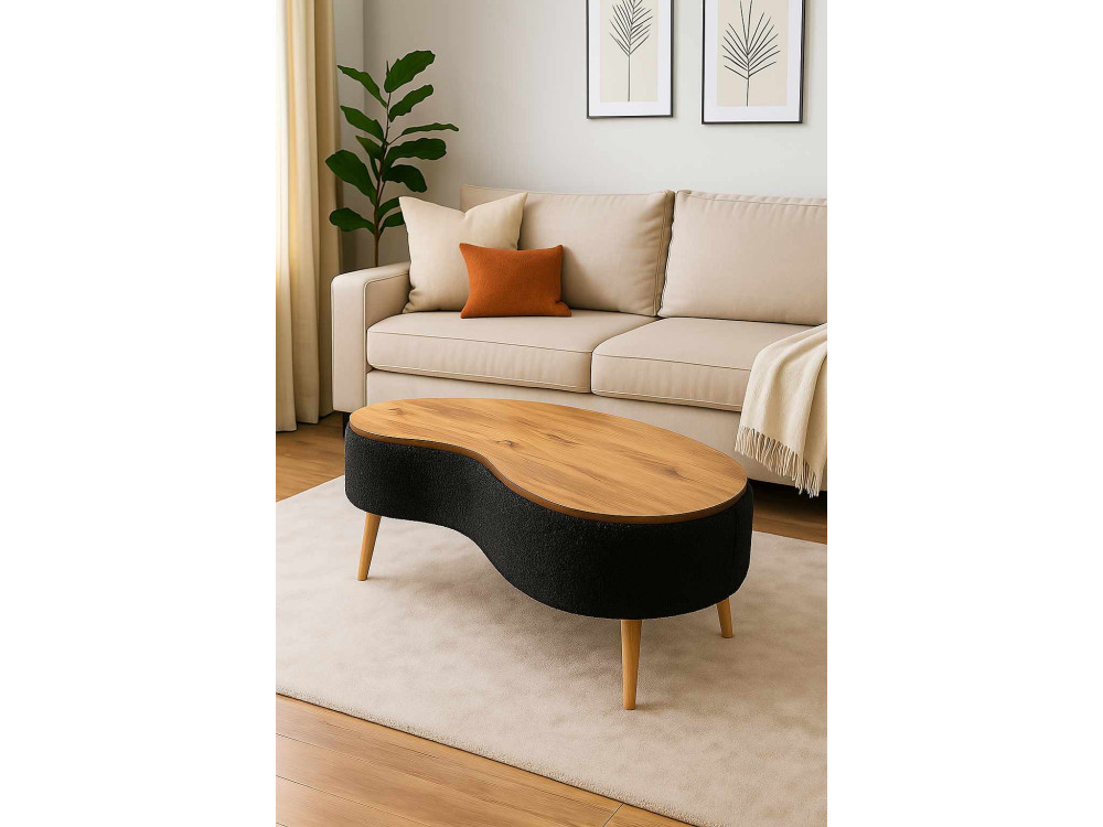Tavolino in legno "Vera" - 98 x 50 x 45 cm - Nero