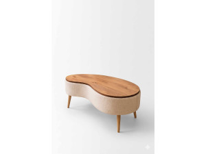 Tavolino in legno "Vera" - 98 x 50 x 45 cm - Beige