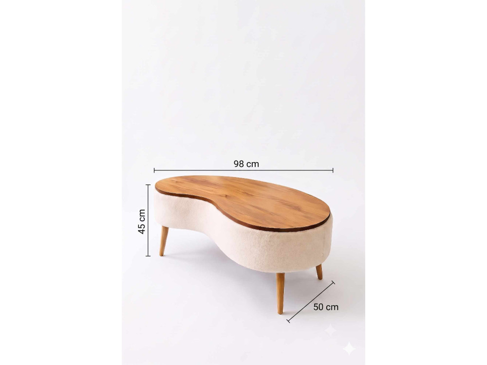 Tavolino in legno "Vera" - 98 x 50 x 45 cm - Marrone