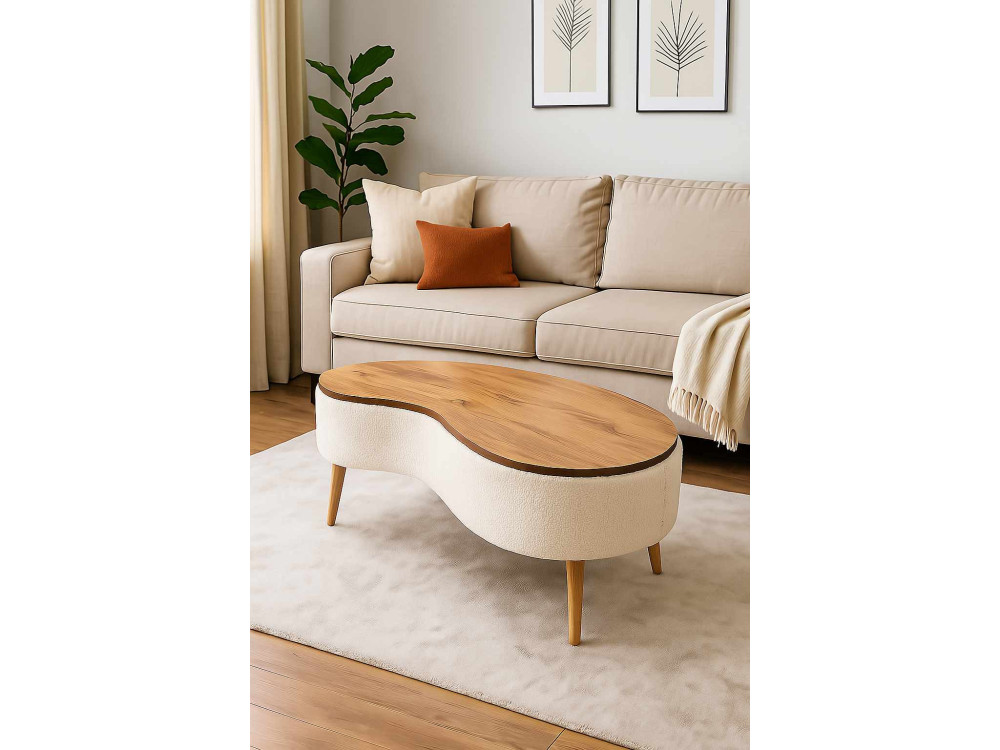 Tavolino in legno "Vera" - 98 x 50 x 45 cm - Bianco