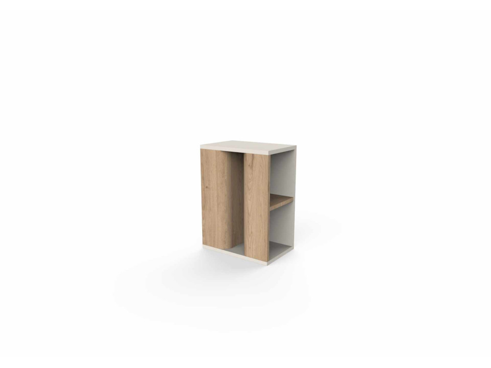Tavolino in legno “VENTRO” - 45 x 25 x 51 cm - Naturale / Gres