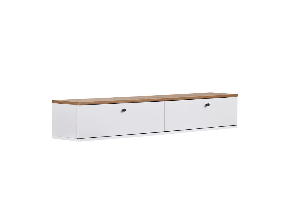 Mobile TV in legno "Linea 160" - 160 x 25 x 25 cm - Bianco