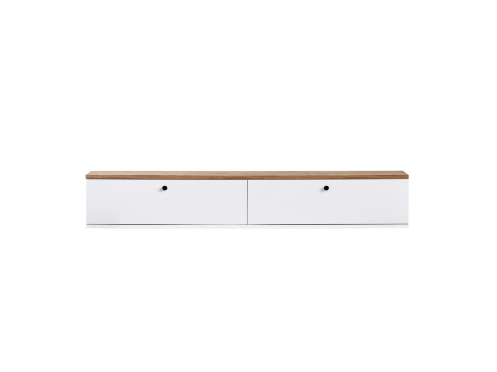 Mobile TV in legno "Linea 160" - 160 x 25 x 25 cm - Bianco