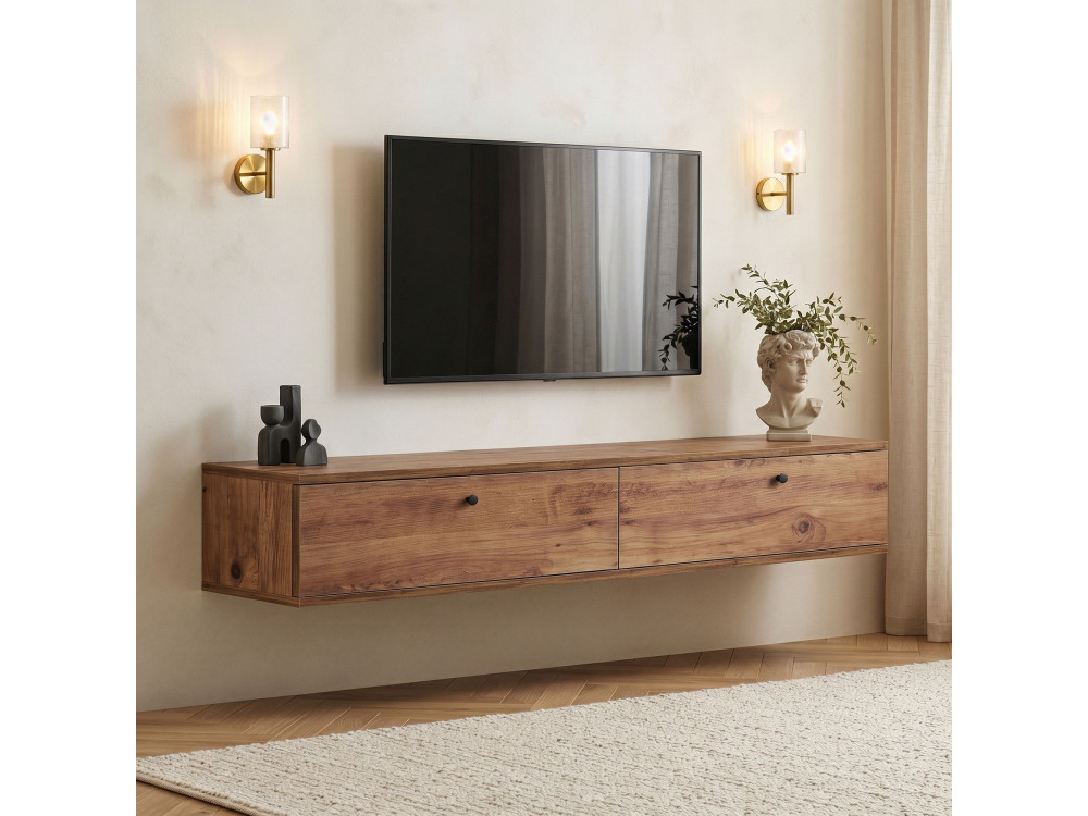 Mobile TV in legno "Ligne 160" - 160 x 25 x 25 cm - Beige