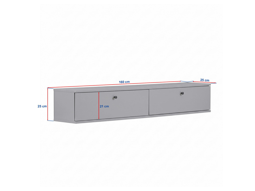 Mobile TV in legno "Ligne 160" - 160 x 25 x 25 cm - Noce