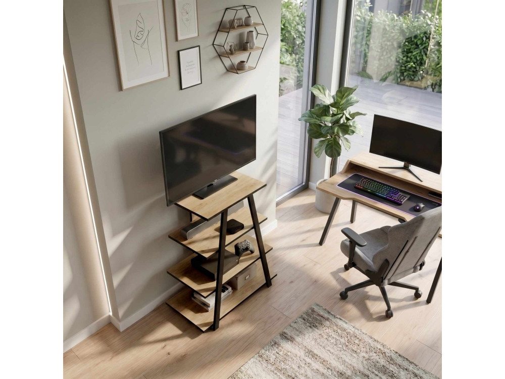 Mobile TV in legno "LYNO" - 70 x 41 x 80 cm - Beige