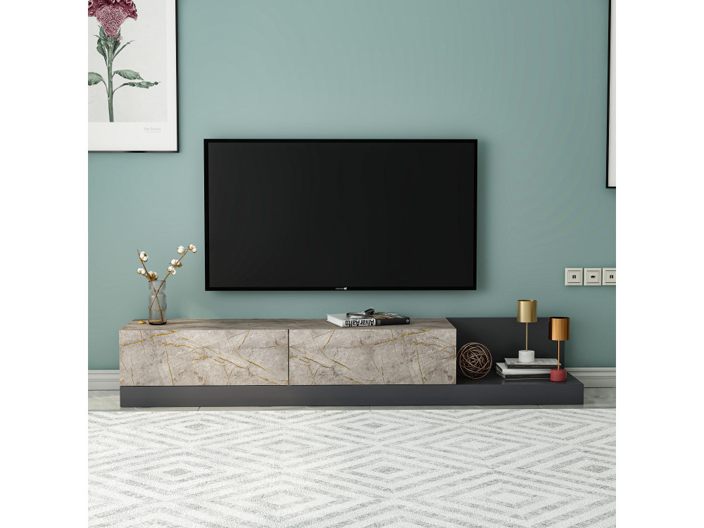 Mobile TV in legno "Major" - 180 x 37 x 30 cm -  Antracite