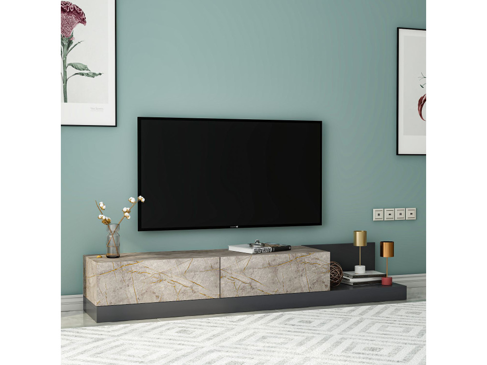 Mobile TV in legno "Major" - 180 x 37 x 30 cm -  Antracite