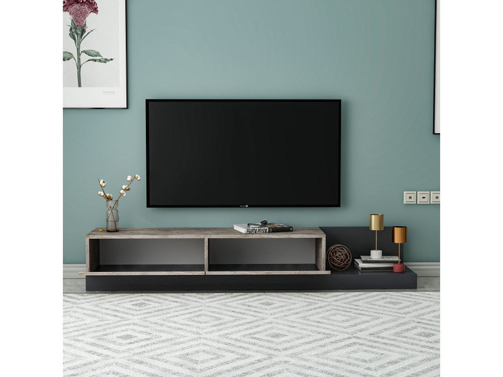 Mobile TV in legno "Major" - 180 x 37 x 30 cm -  Antracite