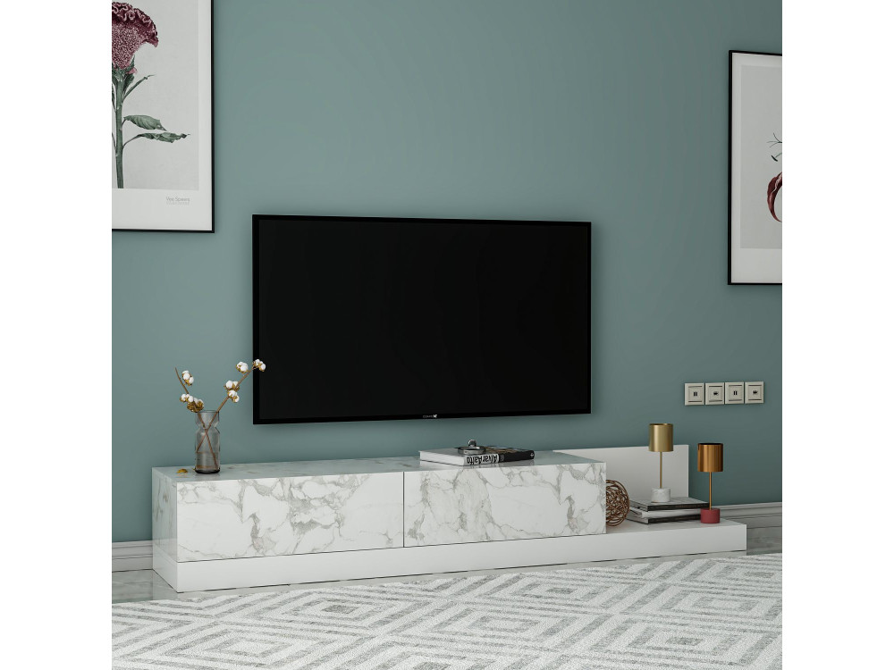 Mobile TV in legno "Major" - 180 x 37 x 30 cm - Bianco