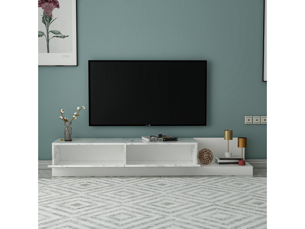 Mobile TV in legno "Major" - 180 x 37 x 30 cm - Bianco