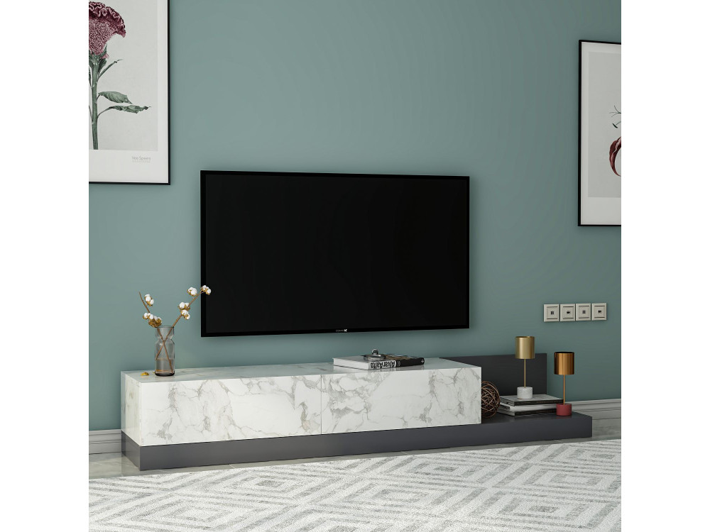 Mobile TV in legno "Major" - 180 x 37 x 30 cm - Grigio