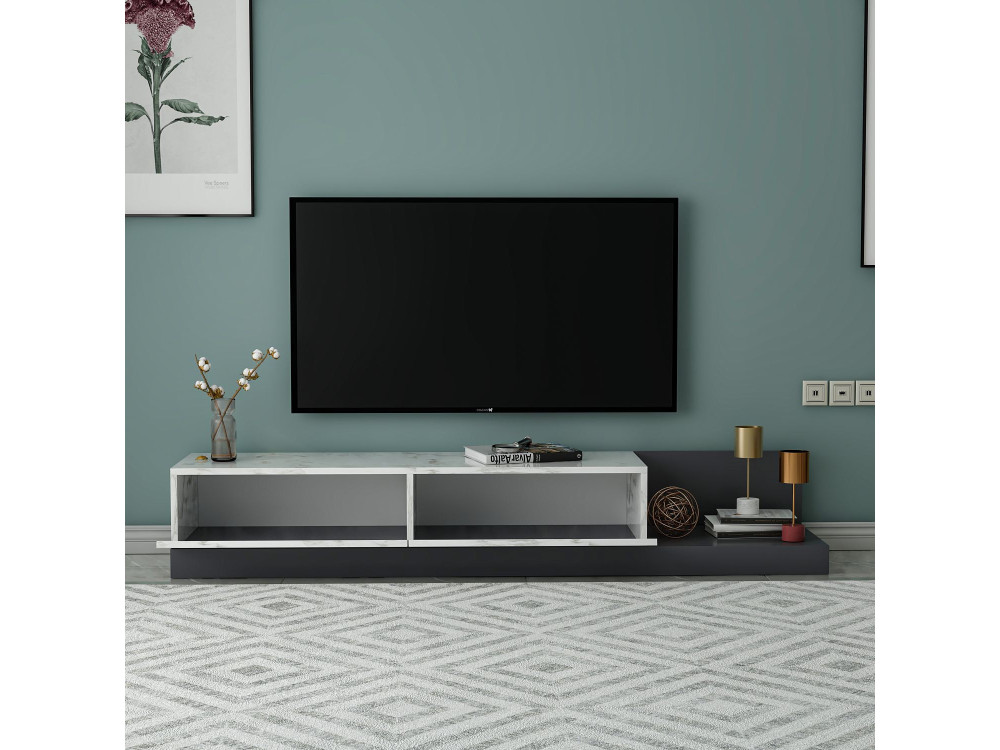 Mobile TV in legno "Major" - 180 x 37 x 30 cm - Grigio