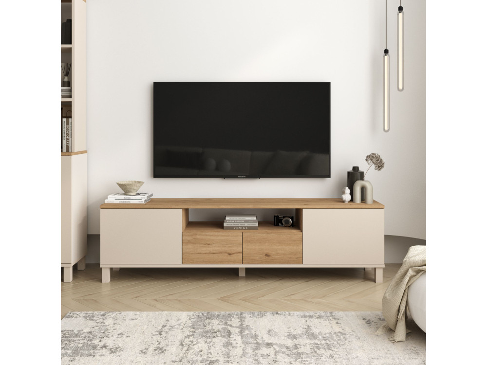 Mobile TV in legno "Mood" - 180 x 35 x 49 cm - Beige