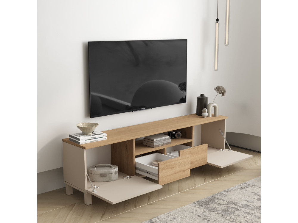 Mobile TV in legno "Mood" - 180 x 35 x 49 cm - Beige