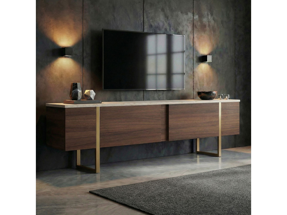Mobile TV in legno "Onera" - 180 x 30 x 50 cm - Travertino