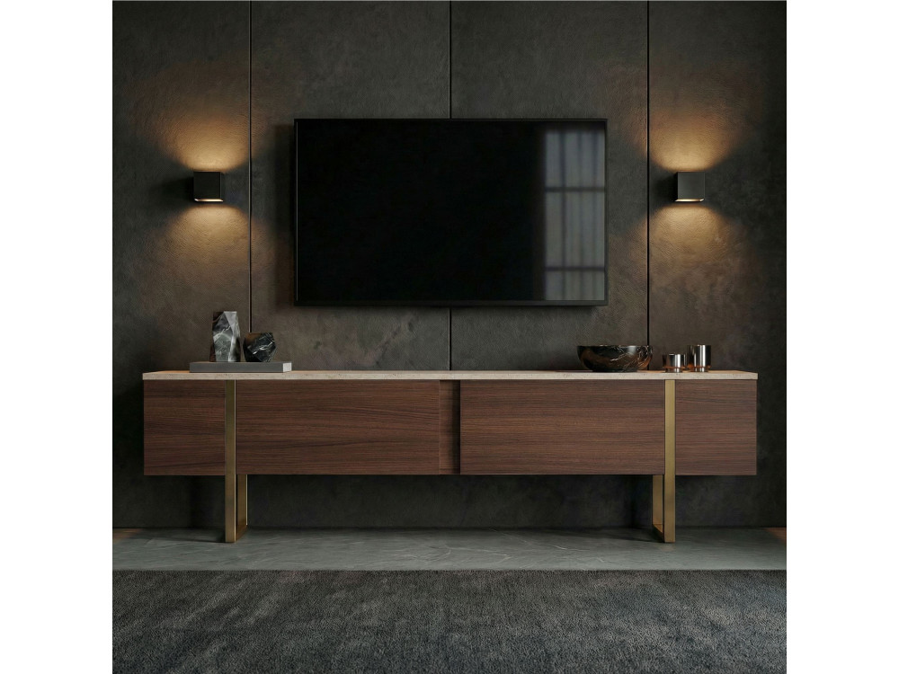 Mobile TV in legno "Onera" - 180 x 30 x 50 cm - Travertino