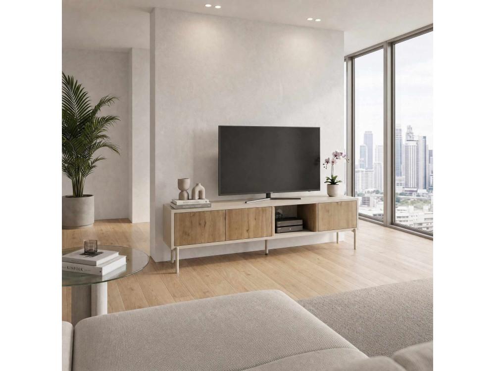 Mobile TV in legno "VENTRO" - 150 x 36 x 40 cm - Beige