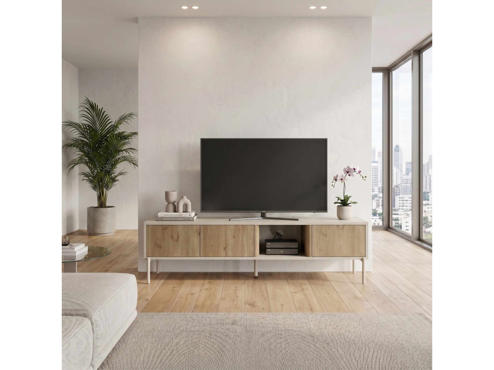 Mobile TV in legno "VENTRO" - 150 x 36 x 40 cm - Beige