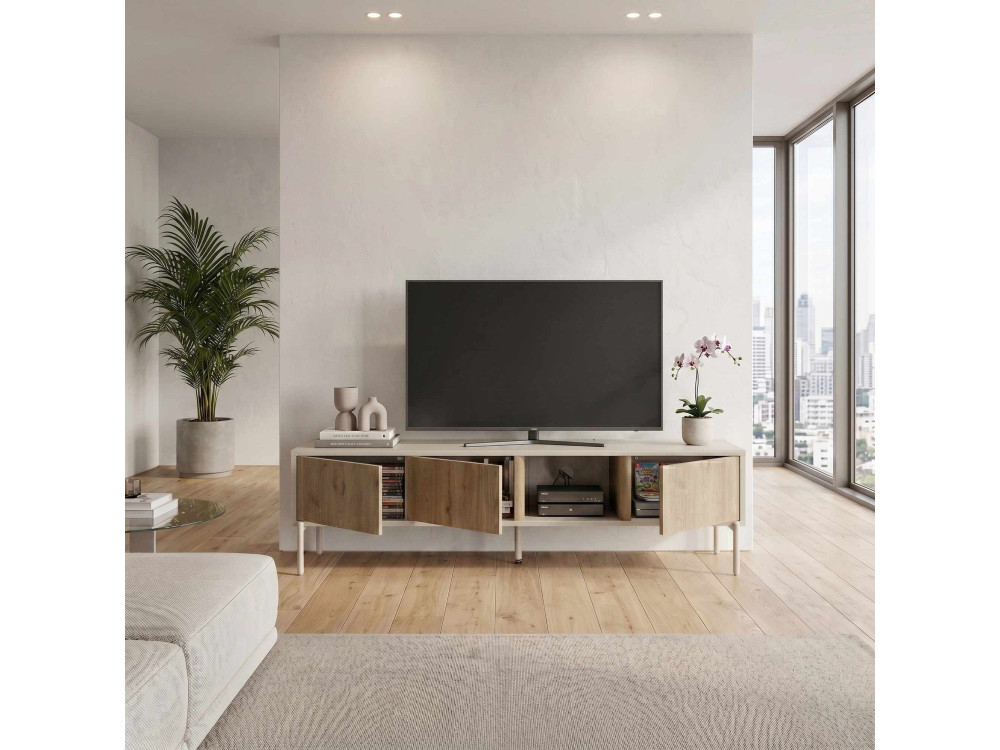 Mobile TV in legno "VENTRO" - 150 x 36 x 40 cm - Beige