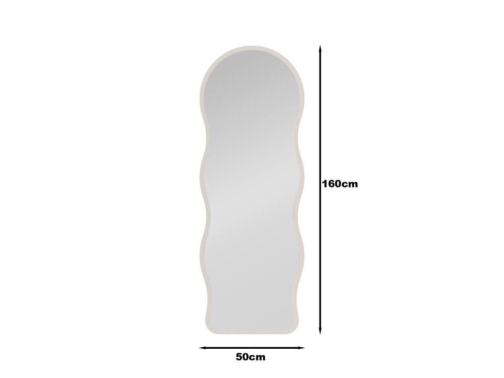 Specchio da terra in legno "Asial" - 50 x 2 x 160 cm - Bianco