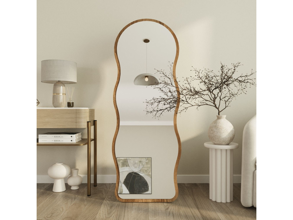 Specchio da terra in legno "Asial" - 50 x 2 x 160 cm - Noce