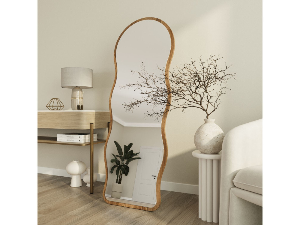 Specchio da terra in legno "Asial" - 50 x 2 x 160 cm - Noce