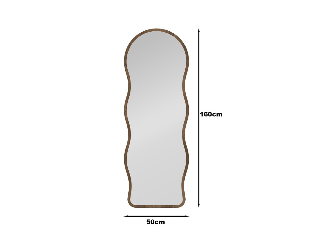 Specchio da terra in legno "Asial" - 50 x 2 x 160 cm - Noce
