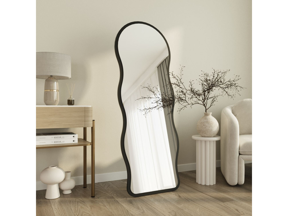 Specchio da terra in legno "Asial" - 50 x 2 x 160 cm - Nero