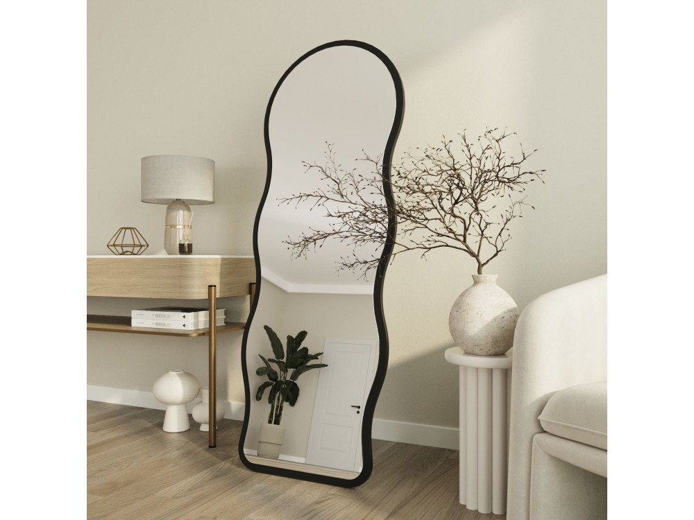 Specchio da terra in legno "Asial" - 50 x 2 x 160 cm - Nero