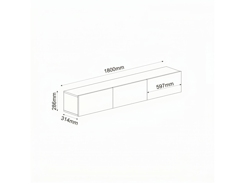Mobile TV in legno "Ada" - 180 x 31 x 29 cm - Antracite