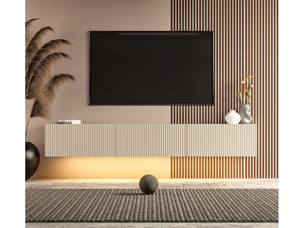 Mobile TV in legno "Ada" - 180 x 31 x 29 cm - Grigio