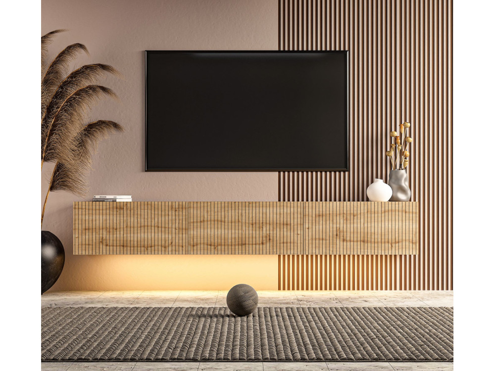 Mobile TV in legno "Ada" - 180 x 31 x 29 cm - Rovere